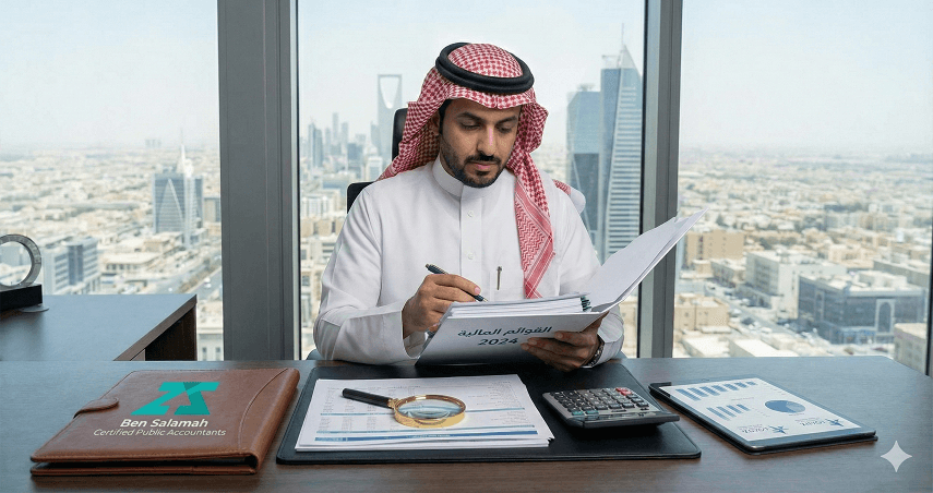 هل تبحث عن خدمات تدقيق ميزانيات الشركات في السعودية؟ مكتب بن سلمه (محاسب قانوني) يضمن لك دقة القوائم المالية وامتثالاً تاماً لمتطلبات الزكاة والدخل.